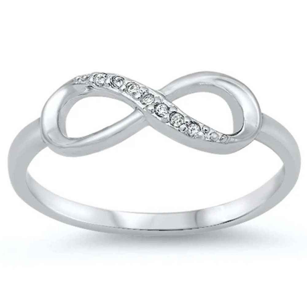 Sterling Silver Infinity CZ Ring – Size 4